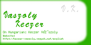 vaszoly keczer business card